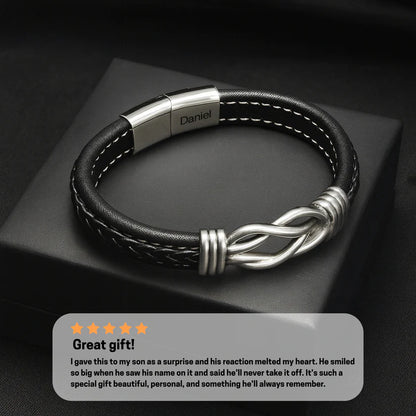Son's Infinity Bracelet Gift Set w/ Engraved Name